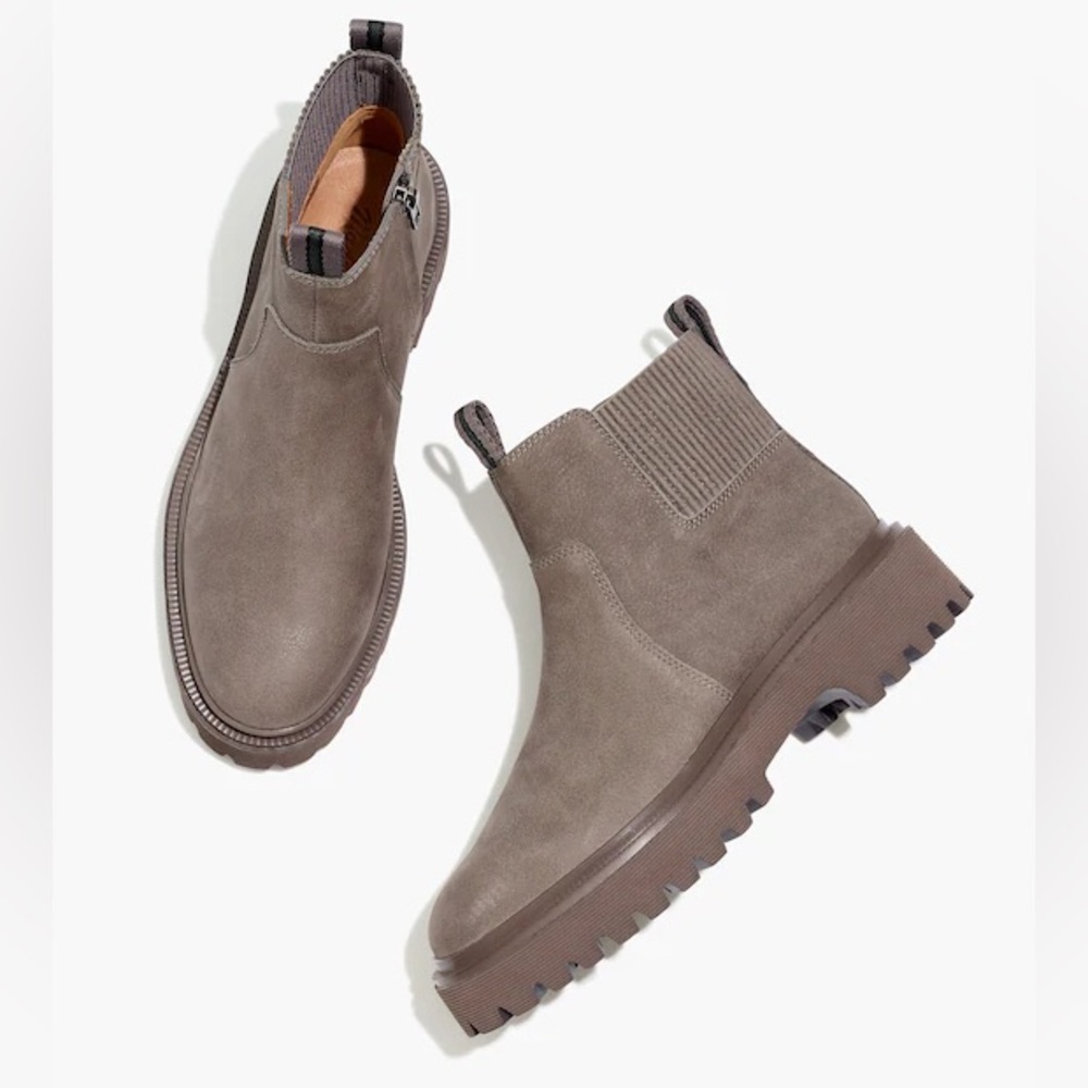 Madewell Henry Lug Sole Boots - Taupe - Size 8